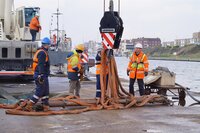 Work boat juno sets to sea