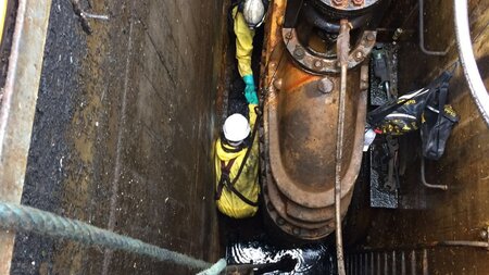 Engineering team complete crucial lock gate maintenance