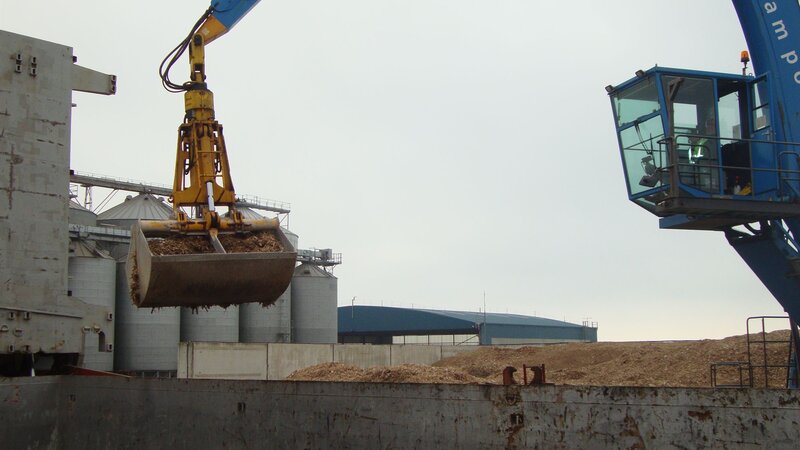 Exporting woodchip at Shoreham Port
