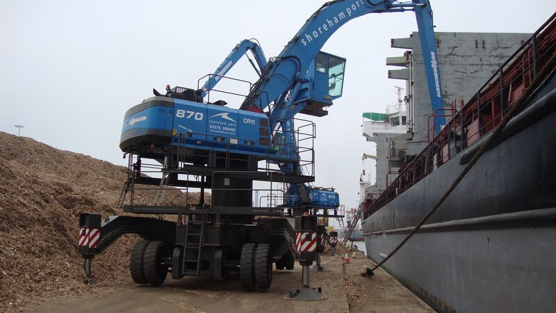 Exporting woodchip at Shoreham Port