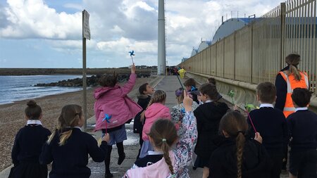 Port celebrate wind energy with local school children