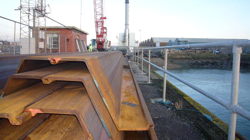 Construction works to the south of Shoreham Port locks