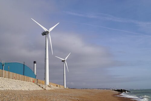 Wind turbines at Shoreham Port