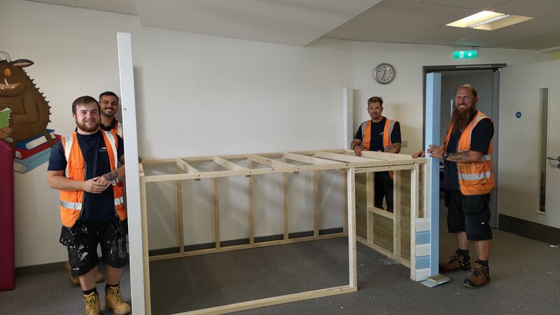 Shoreham Port team help improve library at local school