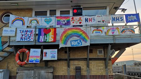 Shoreham Port flies flags for captain tom moore nhs appeal