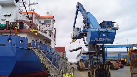 Shoreham welcomes first barrett steel shipment into port