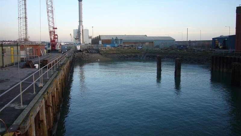 Construction works to the south of Shoreham Port locks