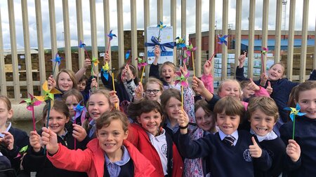 Port celebrate wind energy with local school children