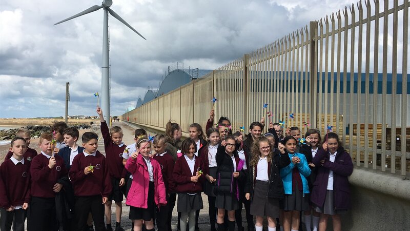 Port celebrate wind energy with local school children