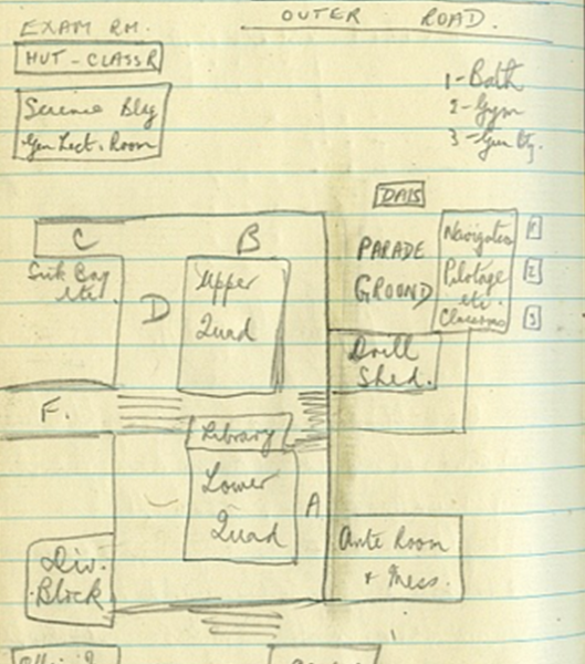 Sketch of Lancing College Facilities by one of the Cadet Ratings
