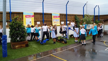 Port celebrate new gym equipment at local school