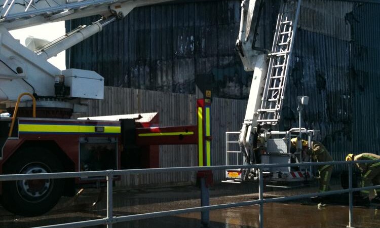 Fire at eastern end of port