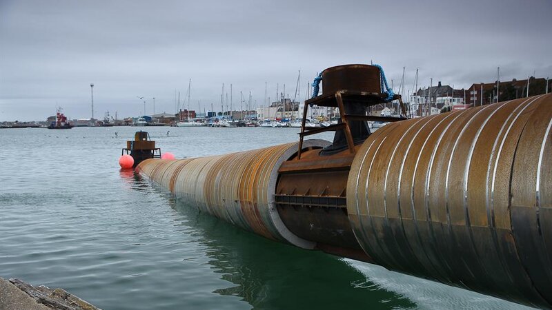 Long sea outfall pipeline footage