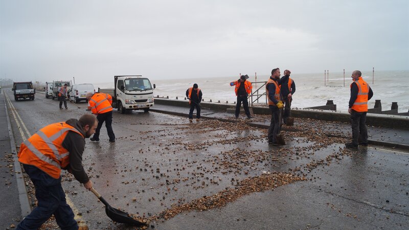 Port clean up following storm eleanor