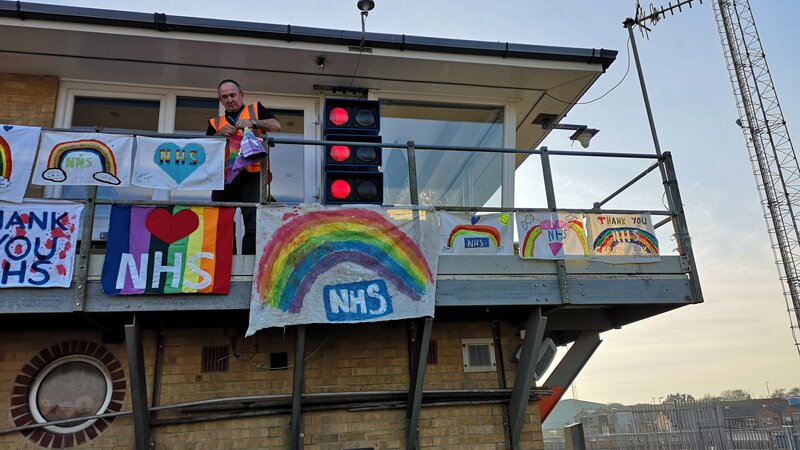 Shoreham Port flies flags for captain tom moore nhs appeal