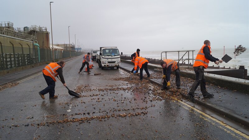 Port clean up following storm eleanor