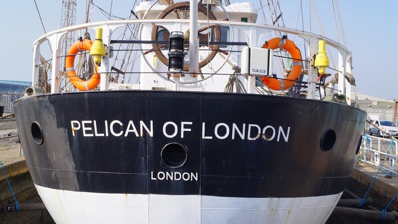 Port welcomes pelican of london to dry dock