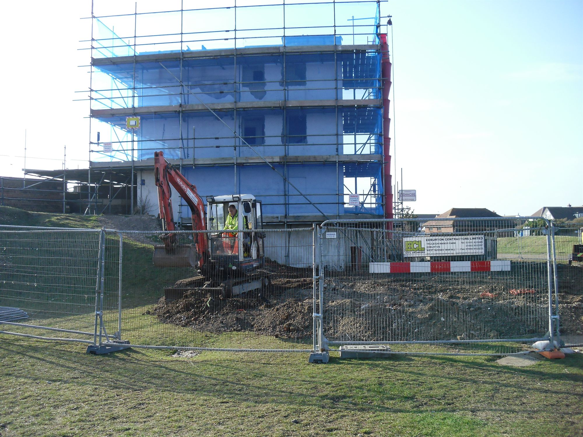 Demolition of the coast guard tower at Shoreham fort