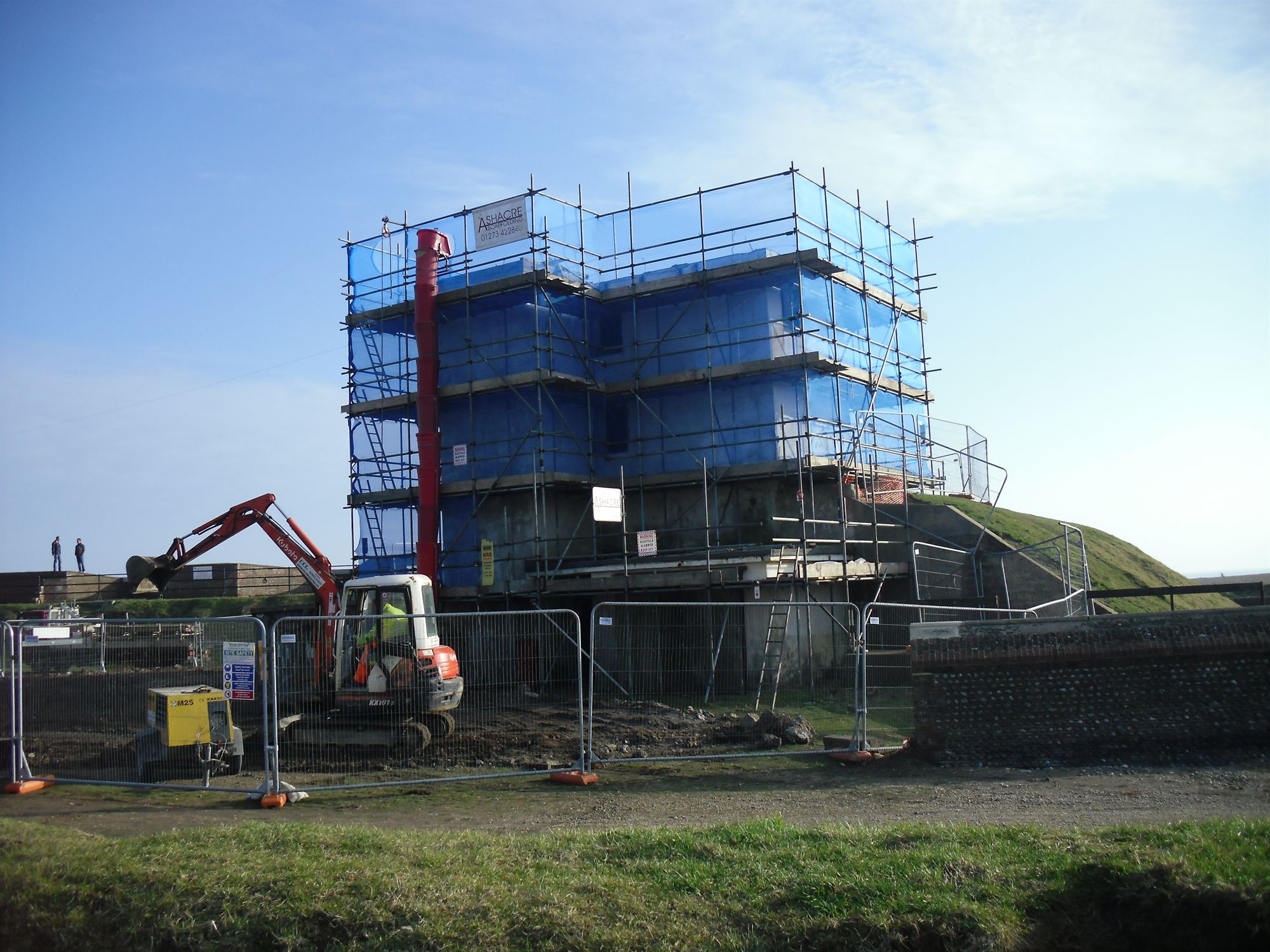 Demolition of the coast guard tower at Shoreham fort