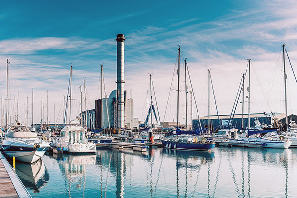 Lady Bird Marina, full of boats.